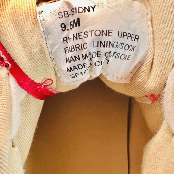 Betsey Johnson Sidny Red Rhinestone Platform Sneakers Tennis Shoes 9.5 - Picture 9 of 9